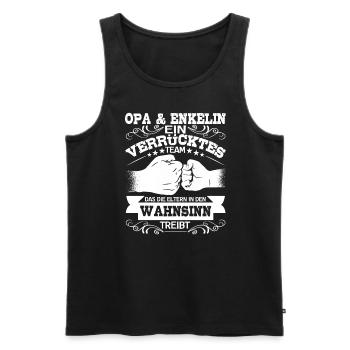 Opa und Enkelin Partnerlook Spruch Geschenk - Männer Premium Bio Tank Top - Schwarz - Vorne - Michal (187cm)