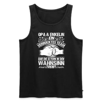 Enkelin & Opa Spruch Geschenk Lustiges - Männer Premium Bio Tank Top - Schwarz - Vorne - Michal (187cm)