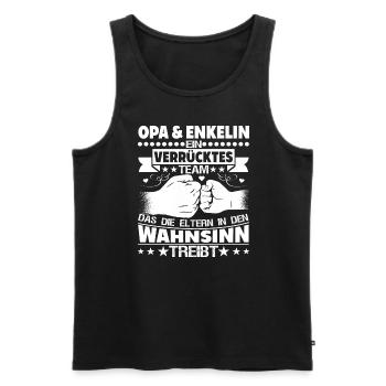 Opa & Enkelin Lustiges Partnerlook Spruch - Männer Premium Bio Tank Top - Schwarz - Vorne - Michal (187cm)