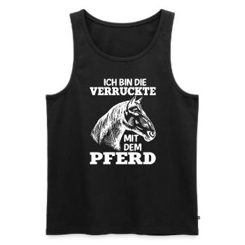 Lustiges Pferdefan Pferdebesitzerin Reitsport - Männer Premium Bio Tank Top - Schwarz - Vorne - Michal (187cm)