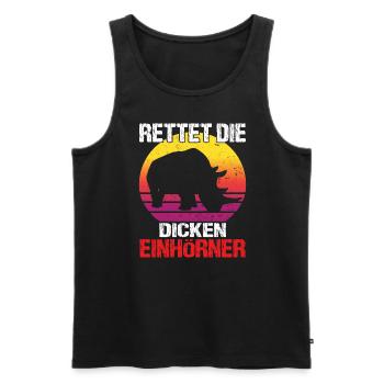 Save The Chubby Unicorns - Männer Premium Bio Tank Top - Schwarz - Vorne - AI Model Male 178 light (178cm)