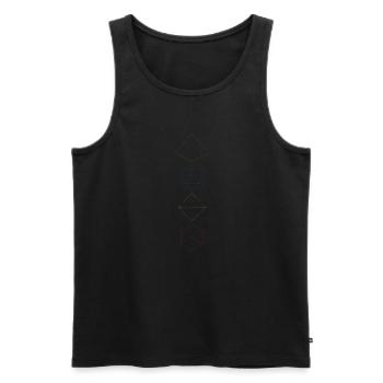 RPG Table Top Pen and Paper D20 Cube Motif - Men's Premium Organic Tank Top - black - Front - AI Model Male 178 light (178cm)