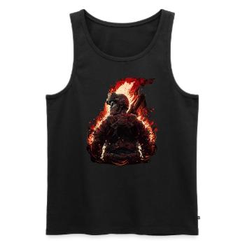 Feuerwehrmann unter Feuer - Männer Premium Bio Tank Top - Schwarz - Vorne - Michal (187cm)