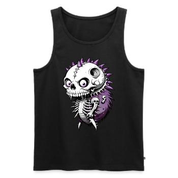 Hedgehog Skull // Totenkopf Igel FS0115 - Men's Premium Organic Tank Top - black - Front - Michal (187cm)