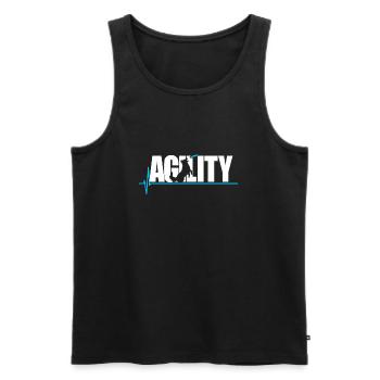 Hund Agility Hunde Training Sport - Männer Premium Bio Tank Top - Schwarz - Vorne - AI Model Male 178 light (178cm)