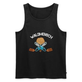 Waldmensch lustiges Schreiner Wald Holz Wald - Männer Premium Bio Tank Top - Schwarz - Vorne - Michal (187cm)