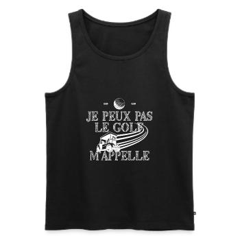 Tee shirt je peux pas j ai golf - Débardeur bio Premium Homme - noir - Devant - Michal (187cm)