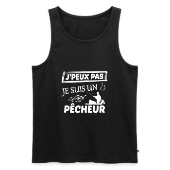 j peux pas j ai pêche - Débardeur bio Premium Homme - noir - Devant - Michal (187cm)