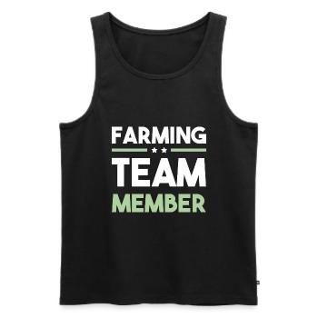 Farming Team - Männer Premium Bio Tank Top - Schwarz - Vorne - Michal (187cm)