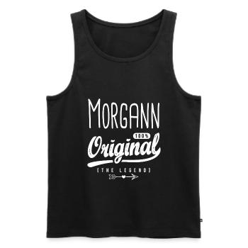 Morgann ORIGINAL personnalisé prénom morgann - Débardeur bio Premium Homme - noir - Devant - AI Model Male 178 light (178cm)