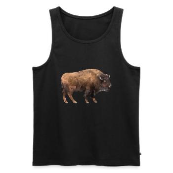 Bison - Men's Premium Organic Tank Top - black - Front - Michal (187cm)