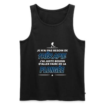 Pas besoin de thérapie juste de la plongée - Débardeur bio Premium Homme - noir - Devant - Michal (187cm)