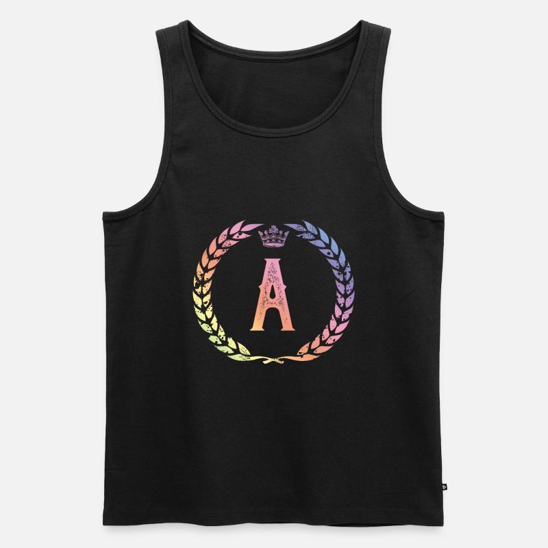 A Buchstabe Kranz - Männer Premium Bio Tank Top - Schwarz