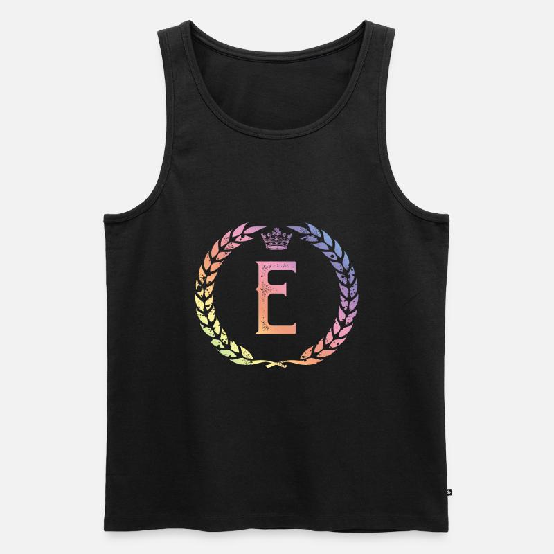 E Buchstabe Kranz - Männer Premium Bio Tank Top - Schwarz