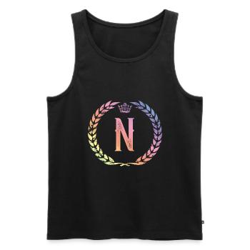 N Buchstabe Kranz - Männer Premium Bio Tank Top - Schwarz - Vorne - Michal (187cm)