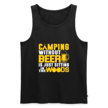 Camping And Beer - Men's Premium Organic Tank Top - black - Front - Michal (187cm)