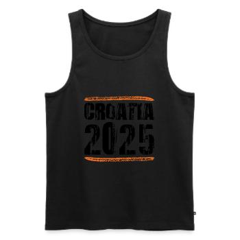 Croatia 2025 Spruch - Männer Premium Bio Tank Top - Schwarz - Vorne - AI Model Male 178 light (178cm)