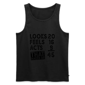 45 Geburtstag Spruch 45 Jahre Geschenk - Männer Premium Bio Tank Top - Schwarz - Vorne - AI Model Male 178 light (178cm)