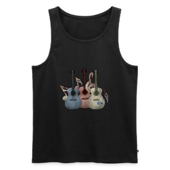 Gitarre Gitarren - Männer Premium Bio Tank Top - Schwarz - Vorne - AI Model Male 178 light (178cm)