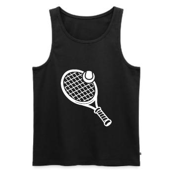 Raquette tennis tennis tennis tennis - Débardeur bio Premium Homme - noir - Devant - AI Model Male 178 light (178cm)