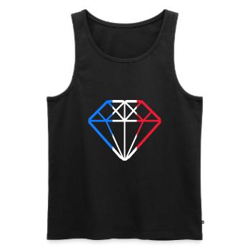 Drapeau France Diamant Française Français - Débardeur bio Premium Homme - noir - Devant - Michal (187cm)