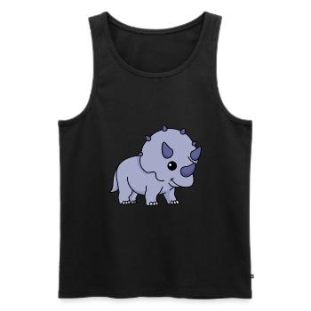 Dinosaur triceratops comic - Men's Premium Organic Tank Top - black - Front - Michal (187cm)
