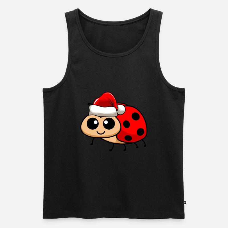 Marienkäfer Comic Weihnachten - Männer Premium Bio Tank Top - Schwarz
