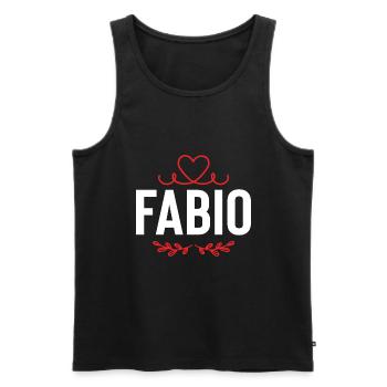 Fabio - Men's Premium Organic Tank Top - black - Front - AI Model Male 178 light (178cm)