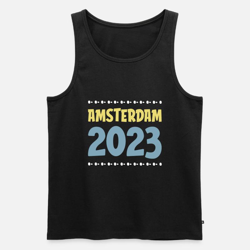 Amsterdam 2023 - Männer Premium Bio Tank Top - Schwarz
