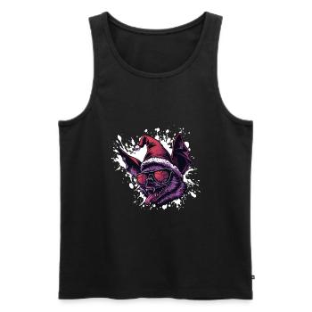Bat Christmas Funny - Men's Premium Organic Tank Top - black - Front - Michal (187cm)
