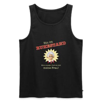 RUHESTAND RENTE - Männer Premium Bio Tank Top - Schwarz - Vorne - Michal (187cm)