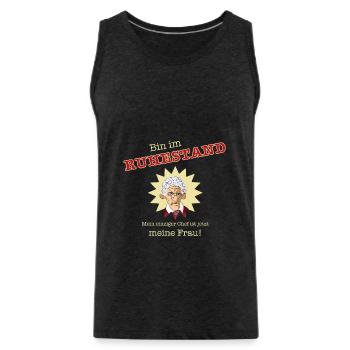 PENSIÓN DE JUBILACIÓN - Camiseta de tirantes ecológica prémium para hombre - antracita - delante - Alexander (188cm)