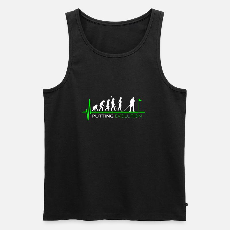 Golf Evolution Golfspieler Putten - Männer Premium Bio Tank Top - Schwarz