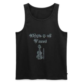 music - Men's Premium Organic Tank Top - black - Front - Michal (187cm)