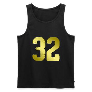 Maillot 32 Numéro - Débardeur bio Premium Homme - noir - Devant - AI Model Male 178 light (178cm)