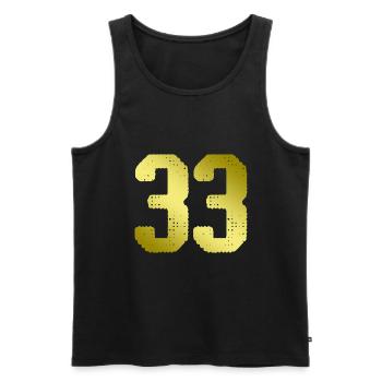 33 Number jersey - Men's Premium Organic Tank Top - black - Front - Michal (187cm)