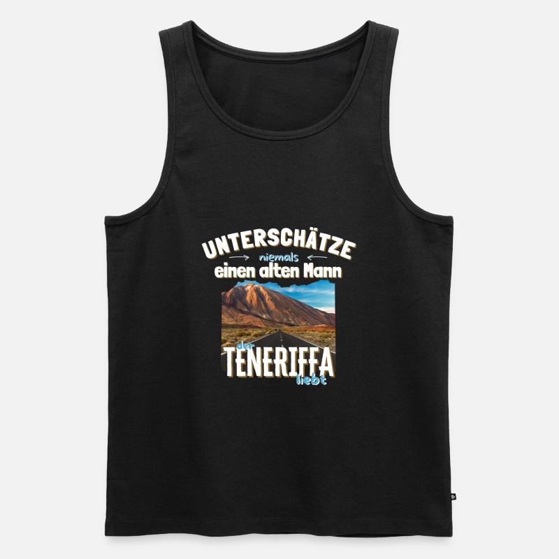Teneriffa Teide alter Mann - Männer Premium Bio Tank Top - Schwarz