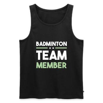 Badminton Team - Männer Premium Bio Tank Top - Schwarz - Vorne - AI Model Male 178 light (178cm)