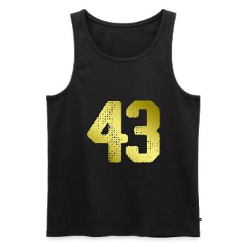 43 Maillot numéro - Débardeur bio Premium Homme - noir - Devant - Michal (187cm)
