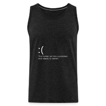 Computer Nerd Blue Screen - Men's Premium Organic Tank Top - charcoal grey - Front - Alexander (188cm)