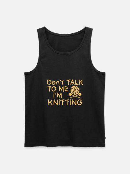 Knitting - Leave me alone - Men's Premium Organic Tank Top - black