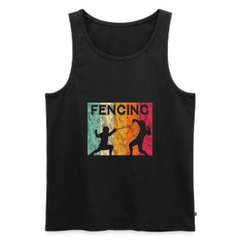 Fechten Fencing - Männer Premium Bio Tank Top - Schwarz - Vorne - AI Model Male 178 light (178cm)