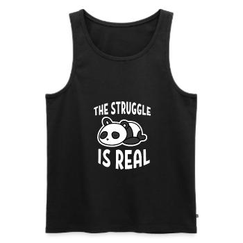 Lazy Panda - Men's Premium Organic Tank Top - black - Front - AI Model Male 178 light (178cm)