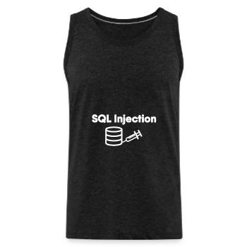 Injection SQL de base de données - Débardeur bio Premium Homme - charbon - Devant - Alexander (188cm)