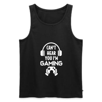Gaming Headset - Männer Premium Bio Tank Top - Schwarz - Vorne - AI Model Male 178 light (178cm)