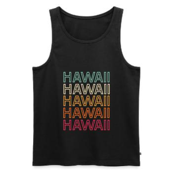 Hawaï rétro vintage - Débardeur bio Premium Homme - noir - Devant - Michal (187cm)