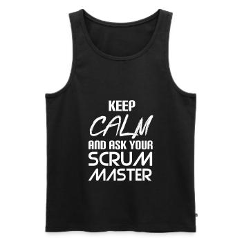 Scrum Master Shirt - Men's Premium Organic Tank Top - black - Front - AI Model Male 178 light (178cm)