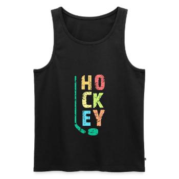 Hockey Child - Men's Premium Organic Tank Top - black - Front - Michal (187cm)