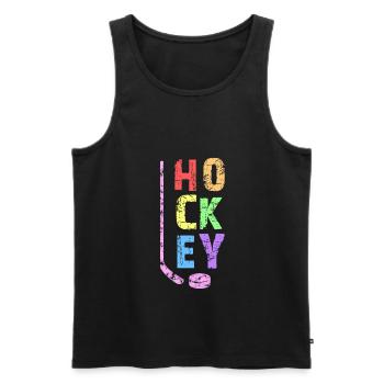 Hockey Child - Men's Premium Organic Tank Top - black - Front - Michal (187cm)