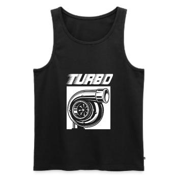 Turbo - Men's Premium Organic Tank Top - black - Front - AI Model Male 178 light (178cm)